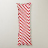 Rood & Wit Snoep Strepen (kleinschalig) Lichaamskussen (Achterkant (Verticaal))
