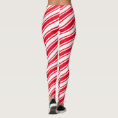 Rood wit snoepje diagonaal strepe kerstmis leggings (Achterkant)