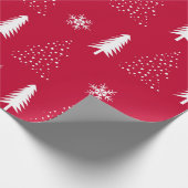 Rood wit Snowflake kerstbomen Verpakkingspapier Cadeaupapier (Hoek)