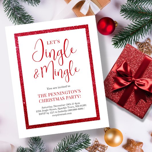 Rood & Wit Sparkle | Christmas Budget Invitation