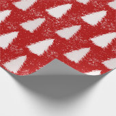 Rood & Wit Sparkly Sneeuwvlokken & Bomen Kerstmis Cadeaupapier (Hoek)