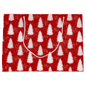 Rood & Wit Sparkly Sneeuwvlokken & Bomen Kerstmis Groot Cadeauzakje (Voorkant)