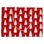 Rood & Wit Sparkly Sneeuwvlokken & Bomen Kerstmis Groot Cadeauzakje (Achterkant)