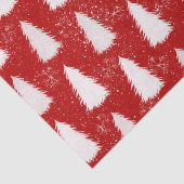 Rood & Wit Sparkly Sneeuwvlokken & Bomen Kerstmis Tissuepapier (Detail)