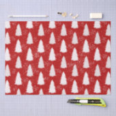 Rood & Wit Sparkly Sneeuwvlokken & Bomen Kerstmis Tissuepapier (Craft)