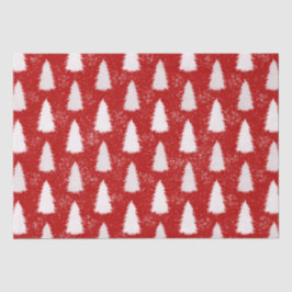 Rood & Wit Sparkly Sneeuwvlokken & Bomen Kerstmis Tissuepapier