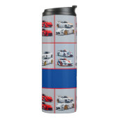 Rood & Wit Sportieve Auto's Liefhebbers Thermosbeker (Gedraaid links)