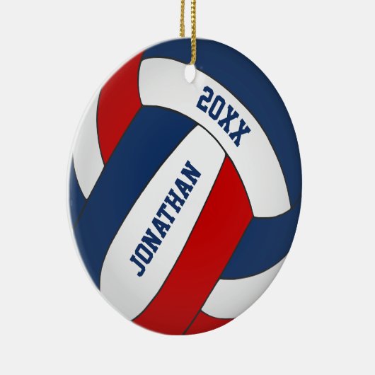 rood wit sportteam : jongens volleybal keramisch ornament (Rechts)