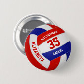 rood wit sportteam jongens volleybal ronde button 5,7 cm (Voorkant /achterkant)