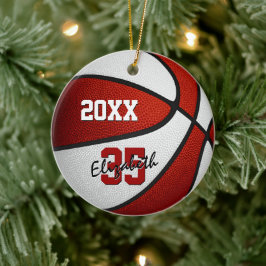 rood wit sportteam kleuren jongens basketbal keramisch ornament