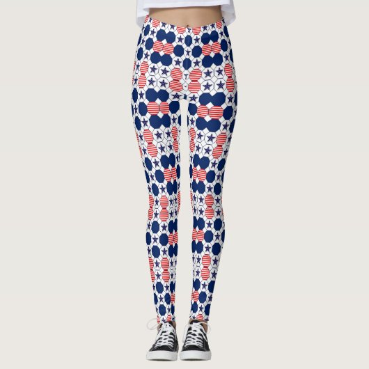  rood wit Star-patroon Leggings (Voorkant)