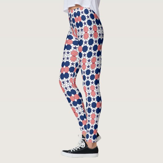 rood wit Star-patroon Leggings (Links)