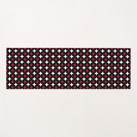 Rood wit Star-patroon op zwart Yogamat (Voorkant (horizontaal))