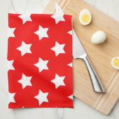 Rood wit sterren patroon decoratief theedoek (Quarter Fold)