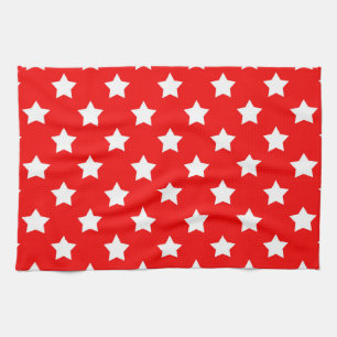 Rood wit sterren patroon decoratief theedoek