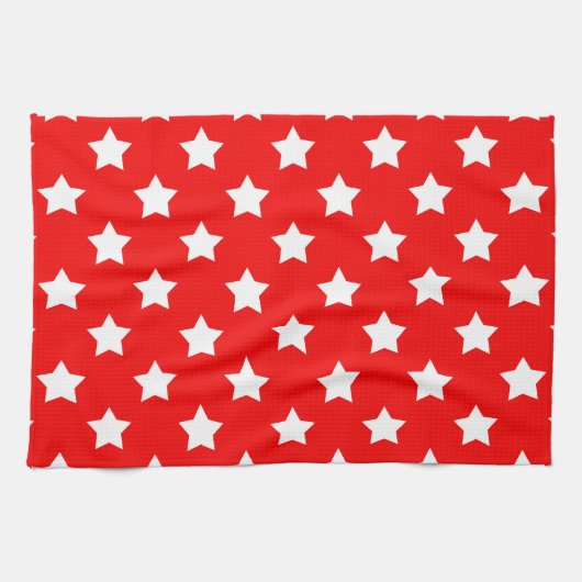 Rood wit sterren patroon decoratief theedoek (Horizontaal)