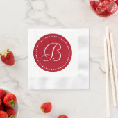 Rood/Wit Stip Monogram Servet (Insitu)