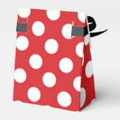 Rood & Wit Stippen Verjaardagsfeestje Bedankdoosjes (Achterkant)