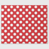 Rood & Wit Stippen Verjaardagsfeestje Cadeaupapier (Vlak)