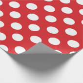 Rood & Wit Stippen Verjaardagsfeestje Cadeaupapier (Hoek)