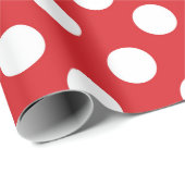 Rood & Wit Stippen Verjaardagsfeestje Cadeaupapier (Rol Hoek)