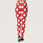 Rood & Wit Stippen Verjaardagsfeestje Leggings (Achterkant)