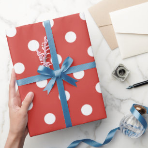 Rood-wit Stippenpatroon Cadeaupapier