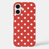 Rood-wit Stippenpatroon Case-Mate iPhone Case (Achterkant)