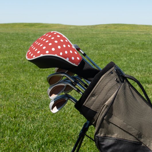 Rood-wit Stippenpatroon Golfheadcover (Insitu)