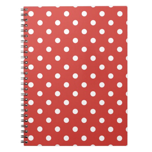 Rood-wit Stippenpatroon Notitieboek (Voorkant)
