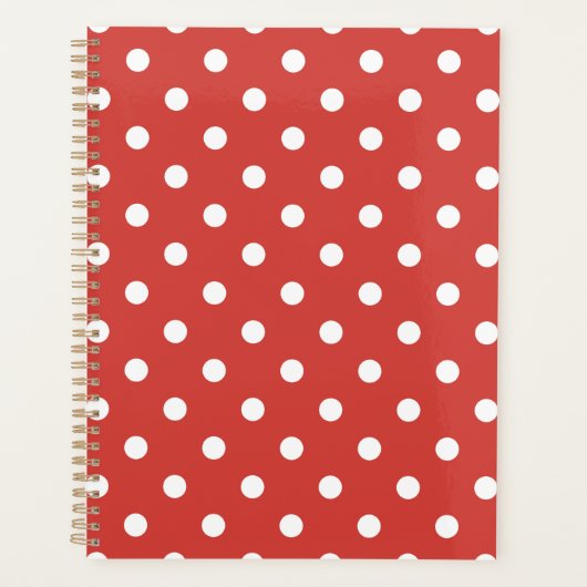 Rood-wit Stippenpatroon Planner (Voorkant)