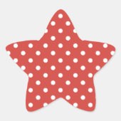 Rood-wit stippenpatroon ster sticker (Voorkant)