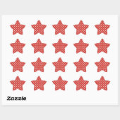 Rood-wit stippenpatroon ster sticker (Vel)