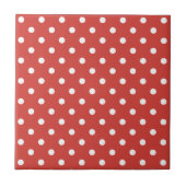 Rood-wit Stippenpatroon Tegeltje (Voorkant)