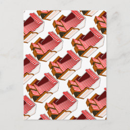 Rood & Wit Strand Stoelen Thema Briefkaart