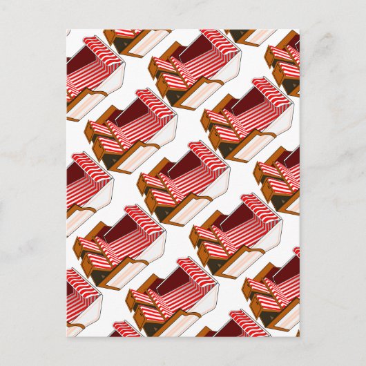 Rood & Wit Strand Stoelen Thema Briefkaart (Voorkant)