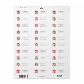 Rood Wit Strandhuis Kust Retouradres Etiket (Full Sheet)