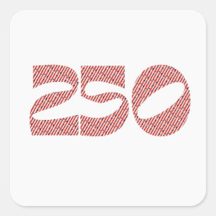 Rood Wit Streep Blauw Sterren Amerika 250 Verjaard Vierkante Sticker