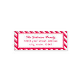 Rood Wit Streep Candy Cane Retouradres Zelfinktende Stempel (Design)