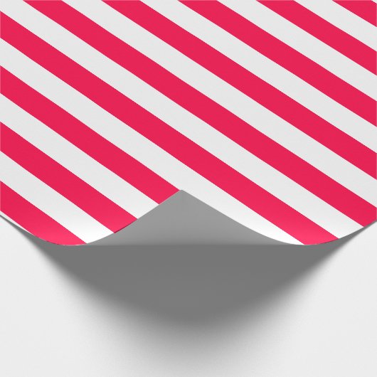 Rood Wit Streep Classic Kerst Sjabloon Trendy Cadeaupapier (Hoek)