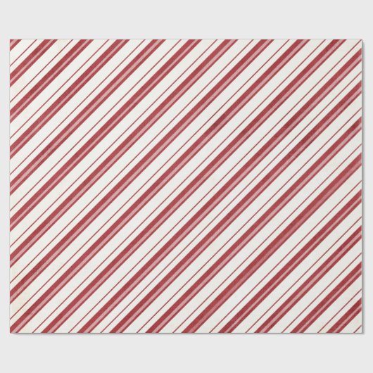 Rood Wit Streep Gestreept Verpakkend Document Cadeaupapier (Vlak)