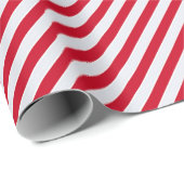 Rood Wit Streep Kerstvakantie Cadeaupapier (Rol Hoek)