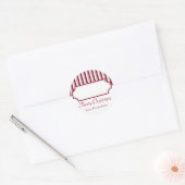 Rood wit streep lijst kerstvakantie cadeau label (Envelop)