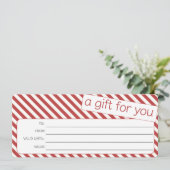 ROOD WIT STREEP XMAS SEIZOEN LOGO CADEAUBON (Staand voorkant)