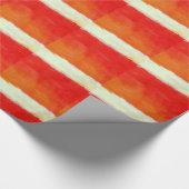 Rood Wit Strepen Abstract Kunst Verpakkingsdocumen Cadeaupapier (Hoek)