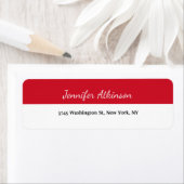 Rood Wit Strepen Creatief Script Duidelijk Eenvoud Etiket (Insitu)