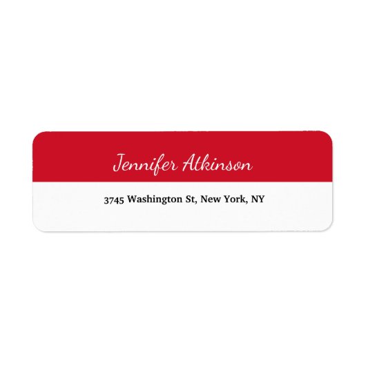 Rood Wit Strepen Creatief Script Duidelijk Eenvoud Etiket (Voorkant)