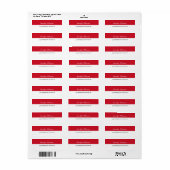 Rood Wit Strepen Creatief Script Duidelijk Eenvoud Etiket (Full Sheet)