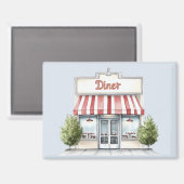 Rood Wit Strepen Diner Magneet (Voorkant / Achterkant)