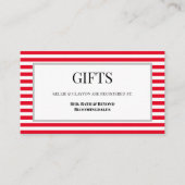 Rood/Wit Strepen Ingelijste Gift Enclosure Kaart (Voorkant)